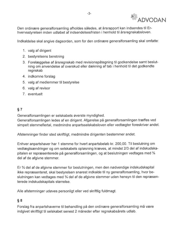 Vedtægter Bangs Have Selskabet af 1911 ApS CVR 24041018 - sign 3-2014