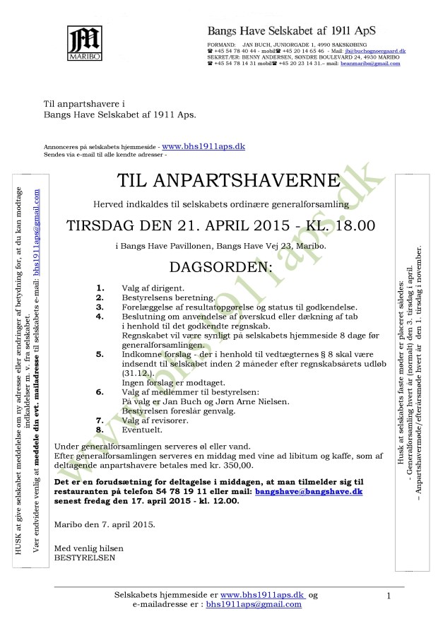 BHS-Generalforsamling 2015